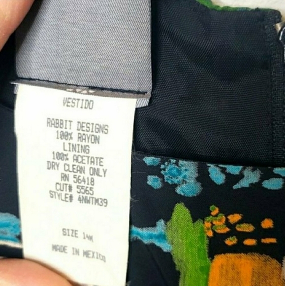 Vintage | Rabbit Designs abstract floral sheath dress 14 - Picture 5 of 6